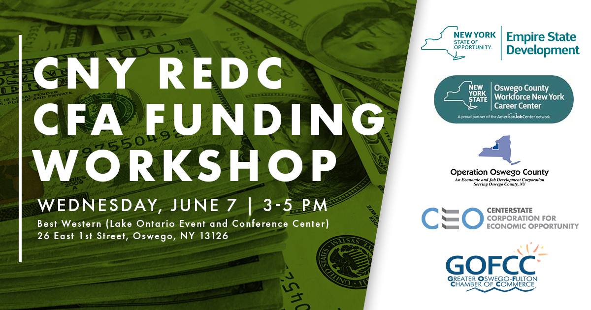 Central New York Regional Economic Development Council flier for this year's Consilidated Funding Workshop